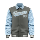 Custom Dark Grey Light Blue Jacket