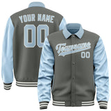 Custom Dark Grey Light Blue Jacket