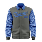 Custom Dark Grey Sky Blue Jacket