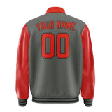 Custom Dark Grey Orange Red Jacket