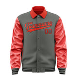 Custom Dark Grey Orange Red Jacket
