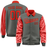 Custom Dark Grey Orange Red Jacket