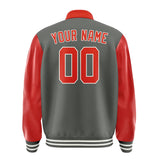 Custom Dark Grey Orange Red Jacket