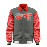 Custom Dark Grey Orange Red Jacket