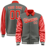 Custom Dark Grey Orange Red Jacket