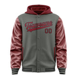 Custom Dark Grey Crimson Red Jacket