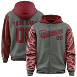 Custom Dark Grey Crimson Red Jacket