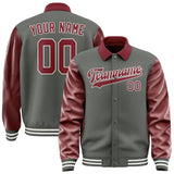 Custom Dark Grey Crimson Red Jacket