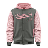 Custom Dark Grey Light Pink Jacket