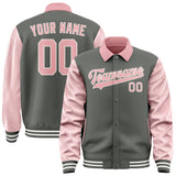 Custom Dark Grey Light Pink Jacket