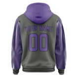Custom Dark Grey Light Purple Jacket