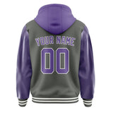 Custom Dark Grey Light Purple Jacket