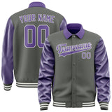Custom Dark Grey Light Purple Jacket