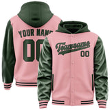 Custom Light Pink Dark Green Jacket