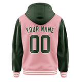 Custom Light Pink Dark Green Jacket