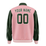 Custom Light Pink Dark Green Jacket