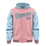 Custom Light Pink Light Blue Jacket