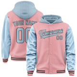 Custom Light Pink Light Blue Jacket