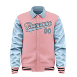 Custom Light Pink Light Blue Jacket