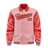Custom Light Pink Orange Red Jacket