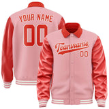 Custom Light Pink Orange Red Jacket