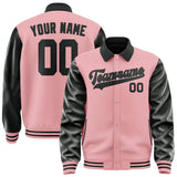Custom Light Pink Black Jacket