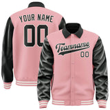 Custom Light Pink Black Jacket