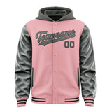 Custom Light Pink Dark Grey Jacket