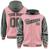 Custom Light Pink Dark Grey Jacket