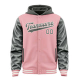 Custom Light Pink Dark Grey Jacket