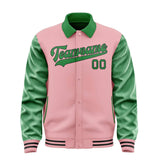 Custom Light Pink Emerald Green Jacket