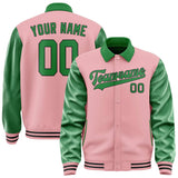 Custom Light Pink Emerald Green Jacket