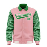 Custom Light Pink Emerald Green Jacket