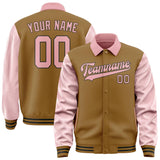 Custom Khaki Light Pink Jacket