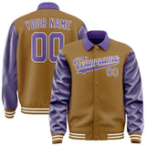 Custom Khaki Light Purple Jacket