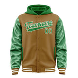 Custom Khaki Emerald Green Jacket