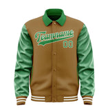Custom Khaki Emerald Green Jacket