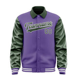 Custom Light Purple Dark Green Jacket
