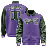 Custom Light Purple Dark Green Jacket
