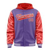 Custom Light Purple Orange Red Jacket