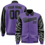 Custom Light Purple Black Jacket