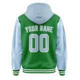 Custom Emerald Green Light Blue Jacket