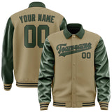 Custom Light Khaki Dark Green Jacket