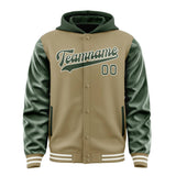 Custom Light Khaki Dark Green Jacket