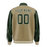 Custom Light Khaki Dark Green Jacket