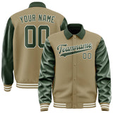 Custom Light Khaki Dark Green Jacket