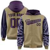 Custom Light Khaki Purple Jacket