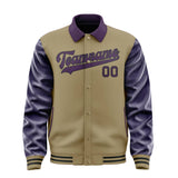 Custom Light Khaki Purple Jacket