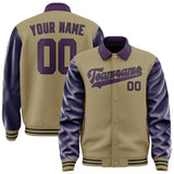 Custom Light Khaki Purple Jacket