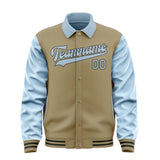 Custom Light Khaki Light Blue Jacket
